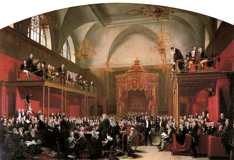 George Hayter The Trial of Queen Caroline in the House of Lords 1820 France oil painting art